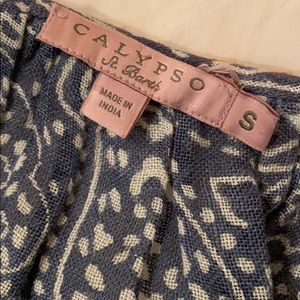 Calypso St Barth paisley flowy linen top size S